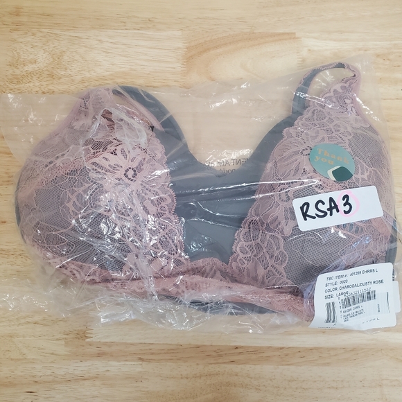 Rhonda Shear Molded Cup Bra with Lace, L - Picture 7 of 7